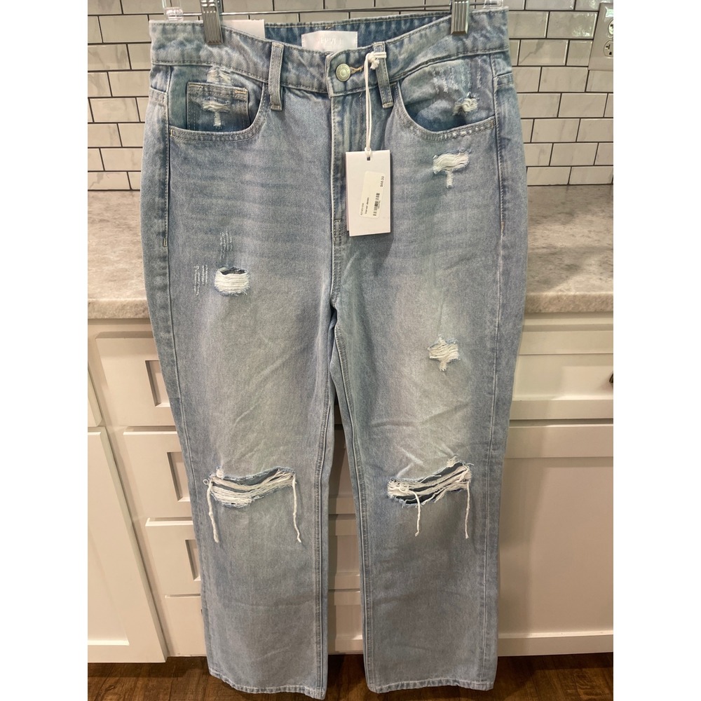 New Vervet Jeans Women 27 Blue Leslie 90s Vintage Flare Distressed High Rise New